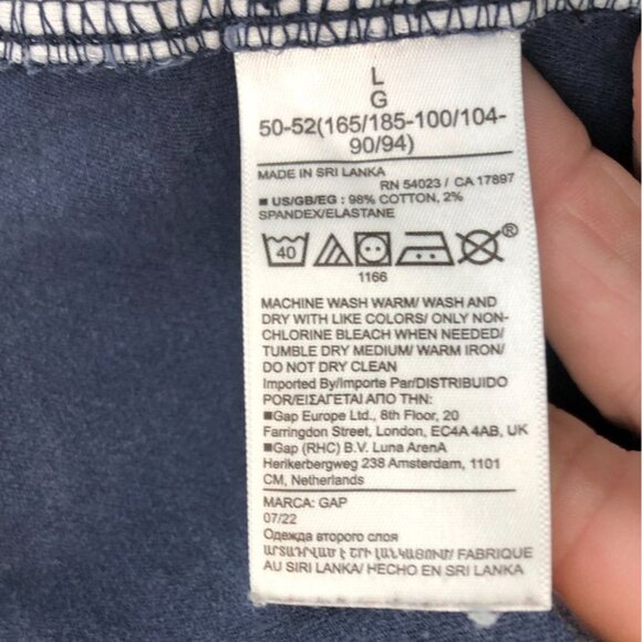 GAP Mens Essential Jogger Pants Large Casual Tapestry Navy Drawstring Pull On - Picture 8 of 16